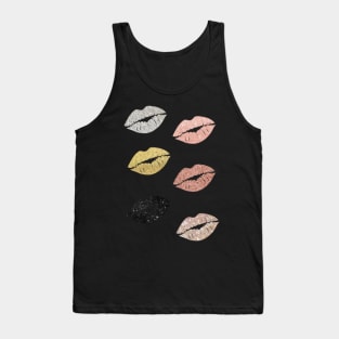 Metallic Faux Glitter Lips Pack Tank Top